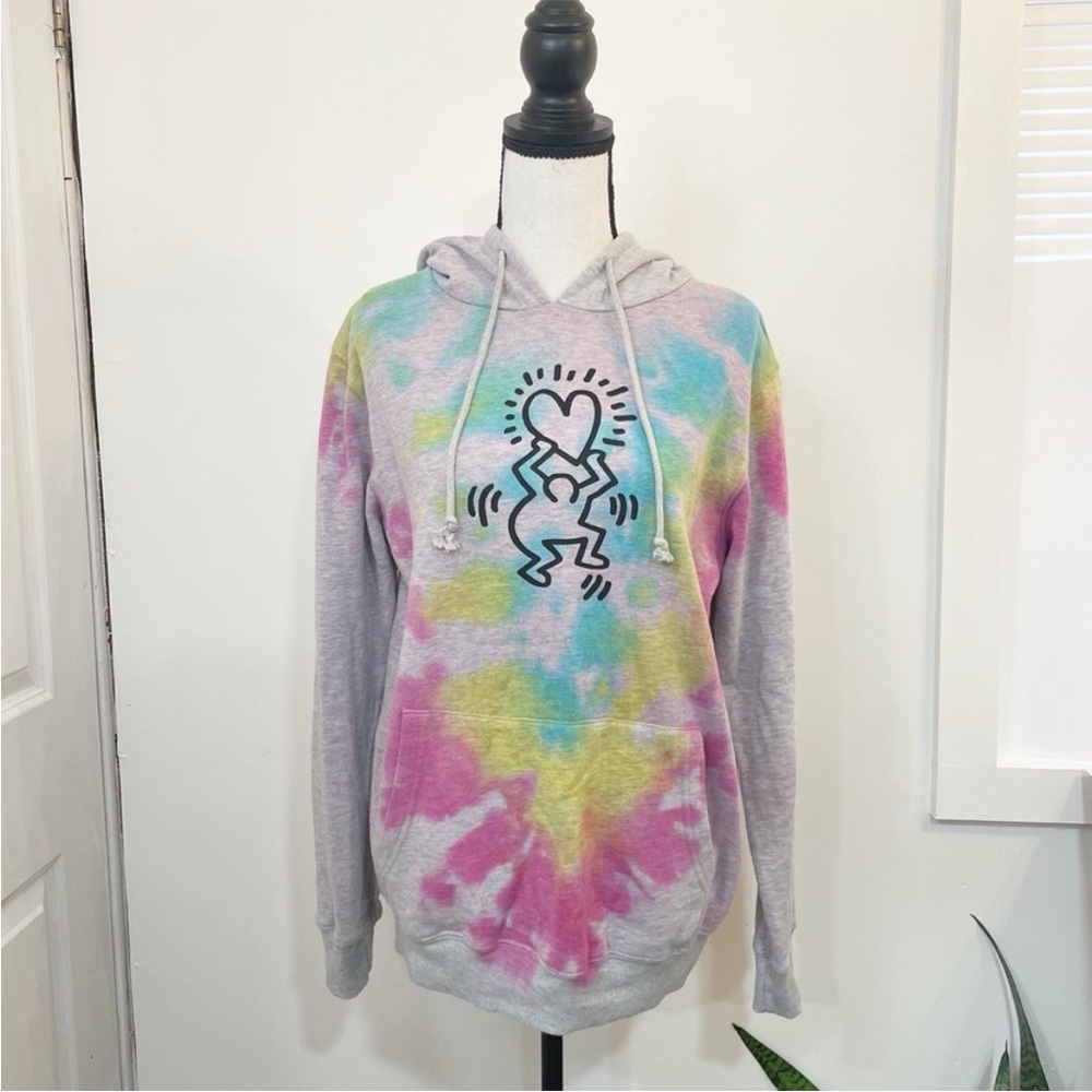 Keith Haring Hooded Graphic
Sweatshirt Gray. Size Medium. NWOT